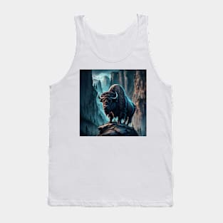 Canyon Guardian: Mystical Bison Digital Art Tank Top